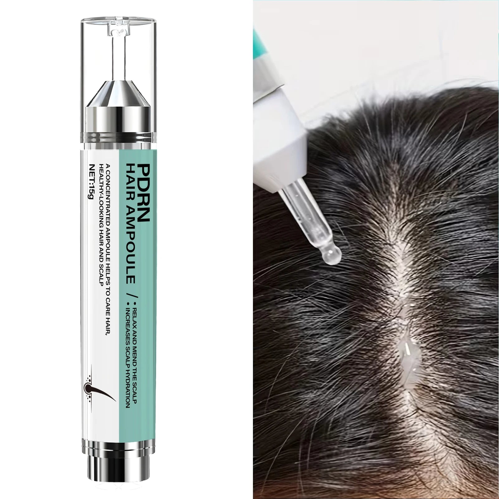 Ampoule capillaire à la kératine et à la biotine, hydrate et répare en profondeur les cheveux, augmente l'hydratation du cuir chevelu pour un aspect sain.