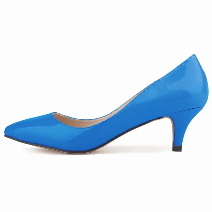 LOSLANDIFEN classique Sexy bout pointu 5 cm bas Med chaton talons hauts femmes pompes chaussures printemps marque Design robe chaussures de mariage