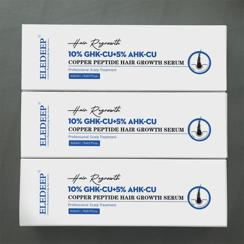 Sérum de croissance capillaire au cuivre bleu B, 10% GHK-CU, 5% AHK-CU, anti-chute de cheveux, nourrissant le cuir chevelu, renforce les racines des cheveux, booster capillaire
