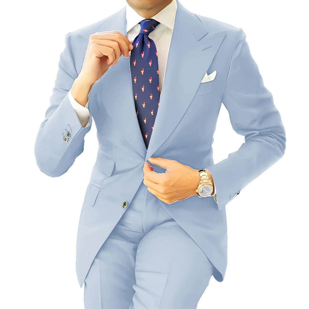 Costume formel pour hommes, vêtements de travail longs pour le bureau, veste de smoking pour marié, pantalon, costume sur mesure, Blazer gris foncé, XS-5XL
