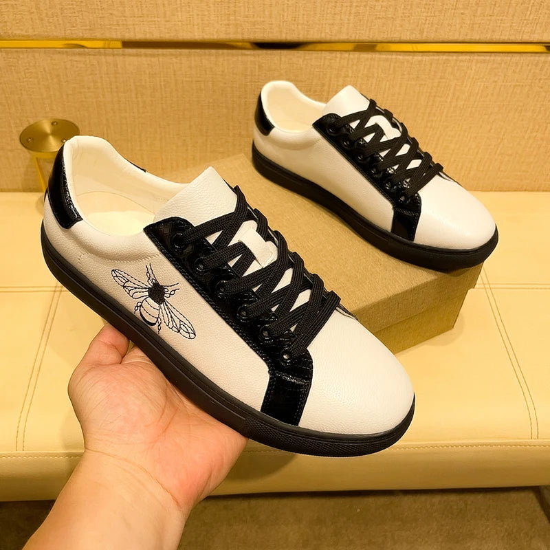 Baskets décontractées grande taille 43 44 pour femmes et hommes, chaussures de planche de luxe de styliste, chaussures de sport à plateforme accrue en croûte de cuir, à la mode