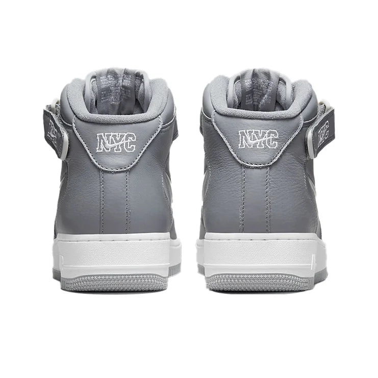 Nike Air Force 1 QS Jewel 'NYC Cool Grey' Chaussures de skateboard polyvalentes à tige mi-haute unisexe gris