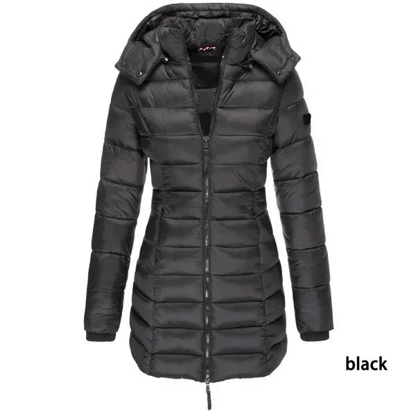 Parka chaude à capuche pour femme, manteaux rembourrés en coton épais, couleur unie, mi-longue, décontracté, Slim, Streetwear, pardessus, nouvelle collection hiver