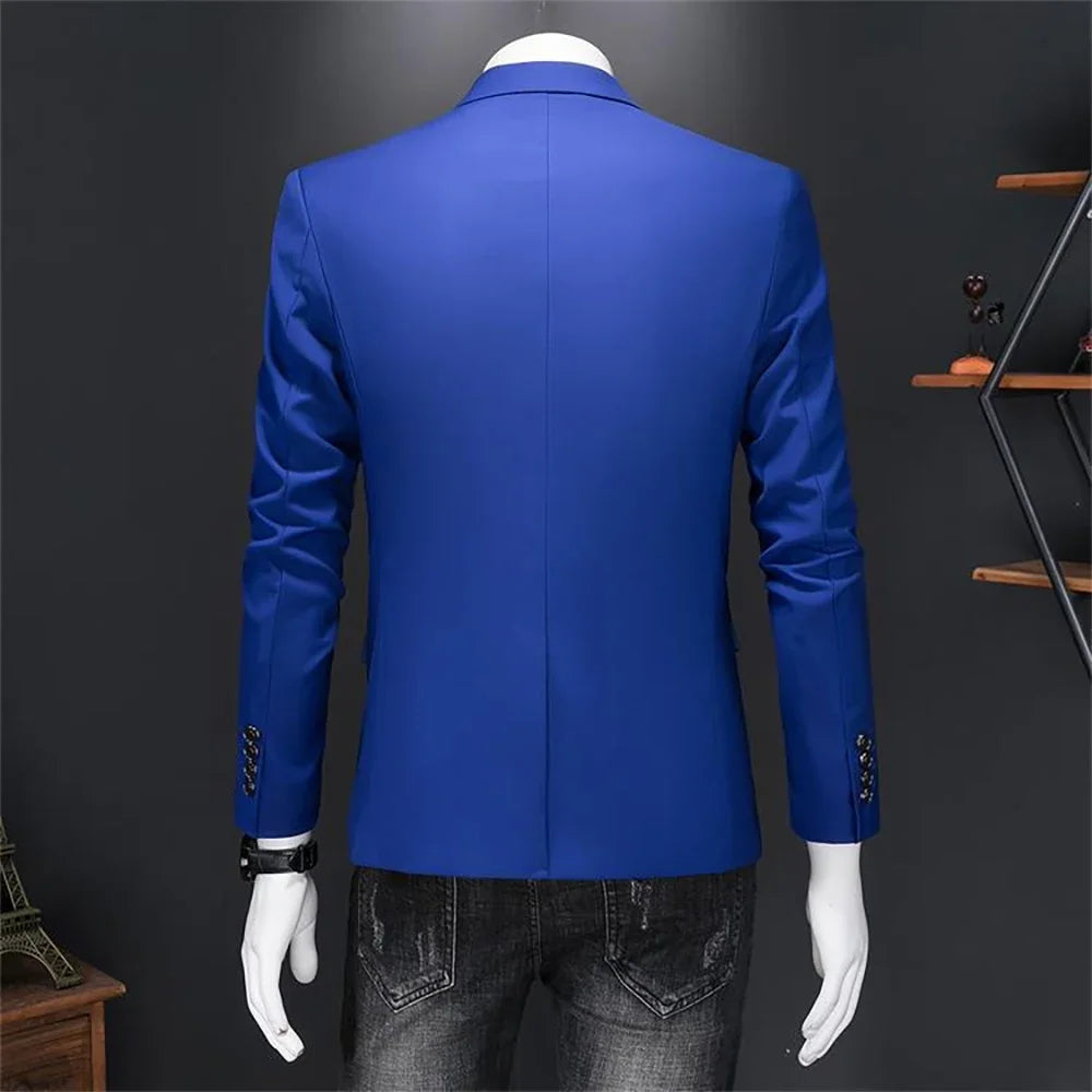 Boutique de mode couleur unie haut de gamme marque décontracté affaires hommes Blazer marié robe de mariée Blazers pour hommes costume hauts Jacke manteau