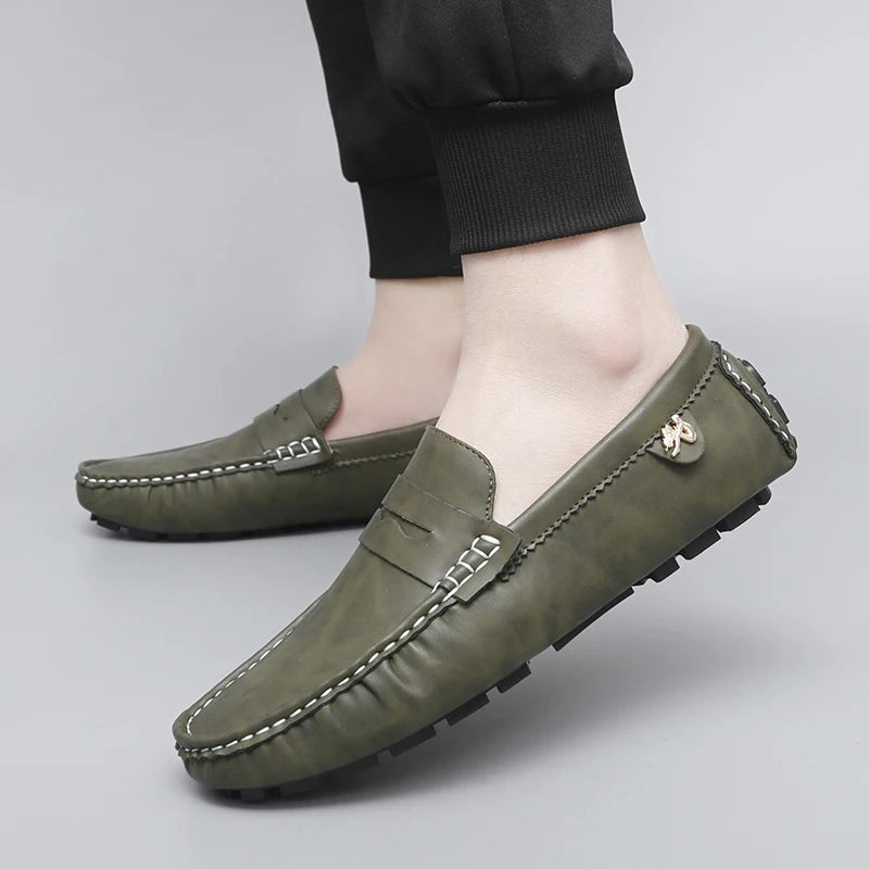 Mocassins souples décontractés de luxe pour hommes, chaussures de conduite, chaussures d'affaires, automne, hiver, haute qualité, nouveauté, 2024