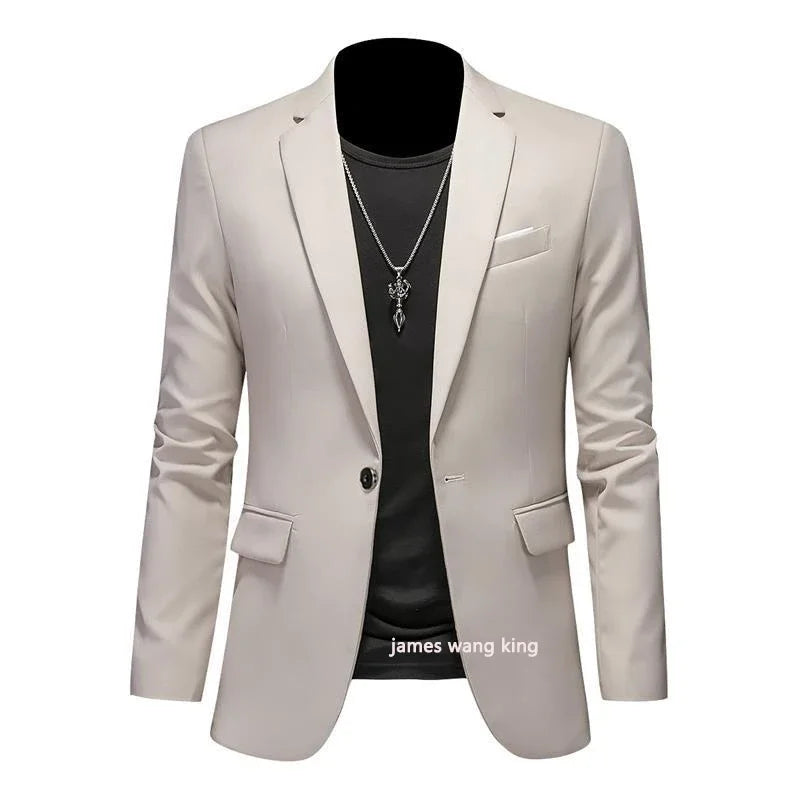 Boutique de mode couleur unie haut de gamme marque décontracté affaires hommes Blazer marié robe de mariée Blazers pour hommes costume hauts Jacke manteau