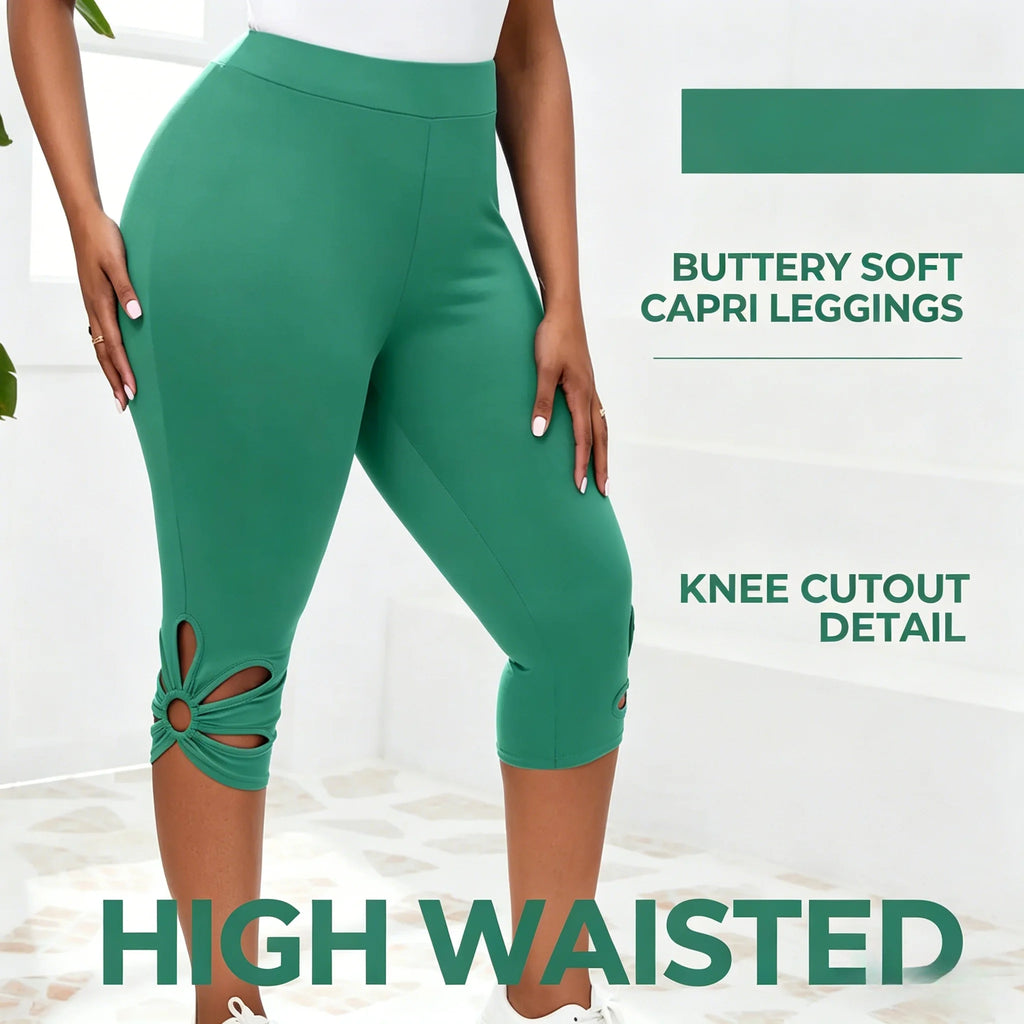 Leggings extensibles grande taille pour femmes, pantalon capri décontracté sans couture à taille élastique, longueur courte, legging essentiel pour femme