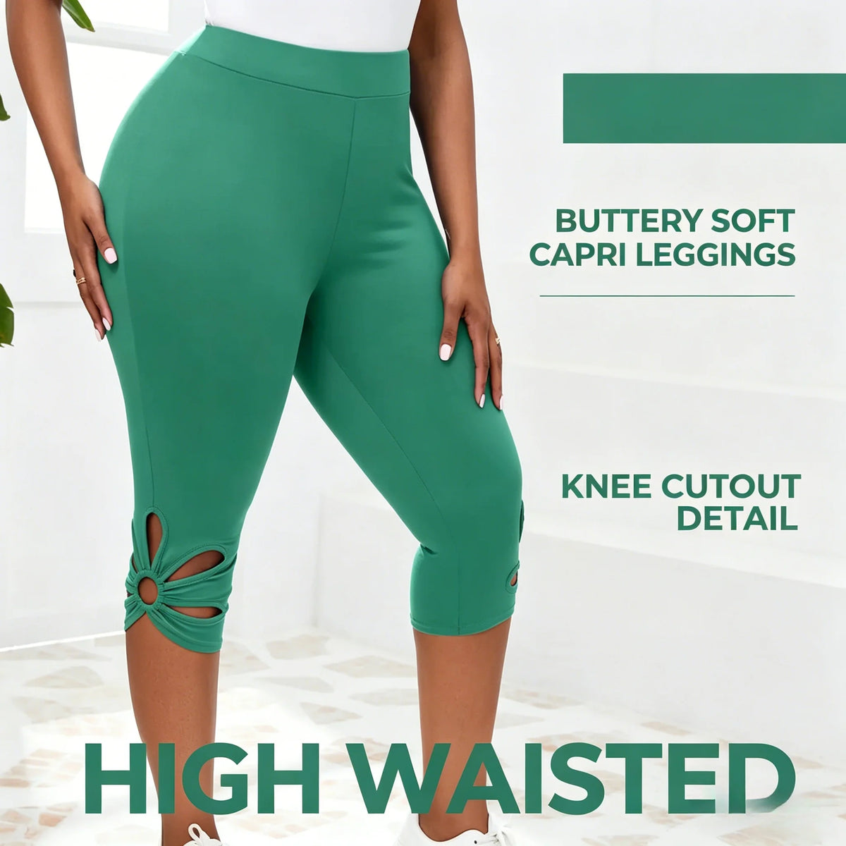 Leggings extensibles grande taille pour femmes, pantalon capri décontracté sans couture à taille élastique, longueur courte, legging essentiel pour femme