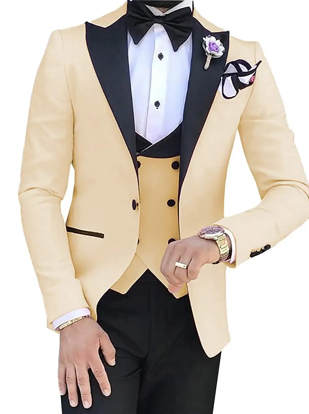 2024 hommes 3 pièces costumes pour hommes sur mesure marié garçons d'honneur Tuxedos mariage hommes costume Terno Masculino (veste + pantalon + gilet)
