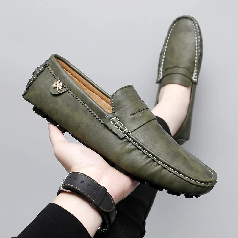 Mocassins souples décontractés de luxe pour hommes, chaussures de conduite, chaussures d'affaires, automne, hiver, haute qualité, nouveauté, 2024