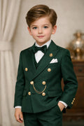 Costume Garçon Croisé 2 Pièces pour Mariage, Tenue de Garçon d'Honneur pour Anniversaire, Ensemble Enfant Sur Mesure Blazer et Pantalon
