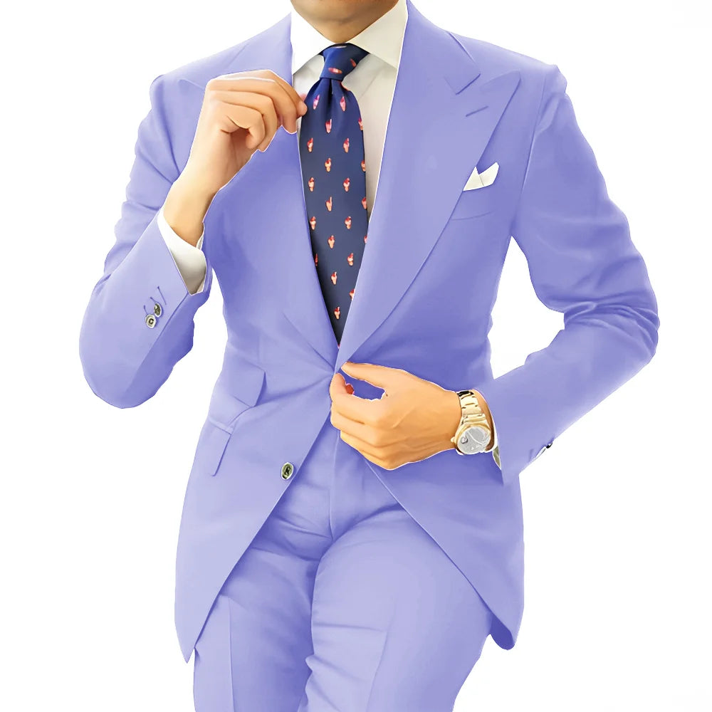 Costume formel pour hommes, vêtements de travail longs pour le bureau, veste de smoking pour marié, pantalon, costume sur mesure, Blazer gris foncé, XS-5XL
