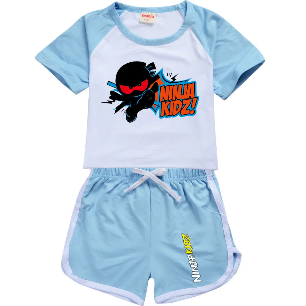 Ninja Kidz enfants vêtements coton Sport survêtements T-shirts sweat costume dessin animé motif ensemble adolescent bébé garçons filles vêtements