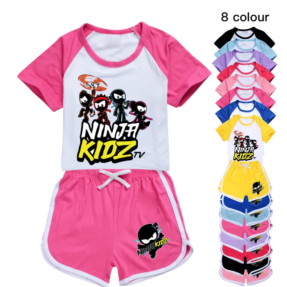 Ninja Kidz enfants vêtements coton Sport survêtements T-shirts sweat costume dessin animé motif ensemble adolescent bébé garçons filles vêtements
