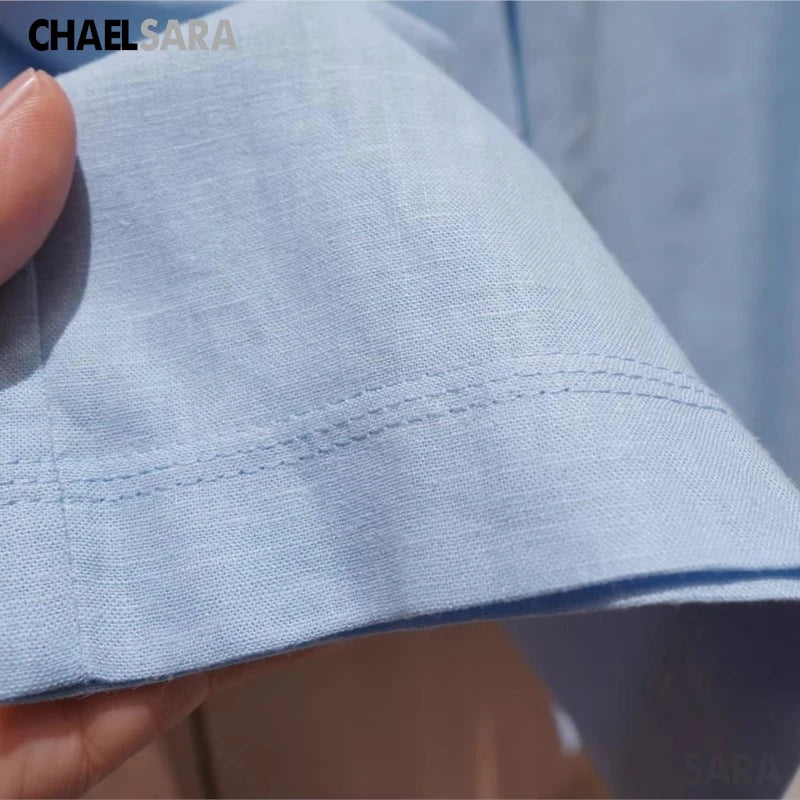 Pantalon droit décontracté en lin mélangé de haute qualité pour femme, avec cordon de serrage, poches et couleur unie, nouvelle collection Printemps-Été 2026