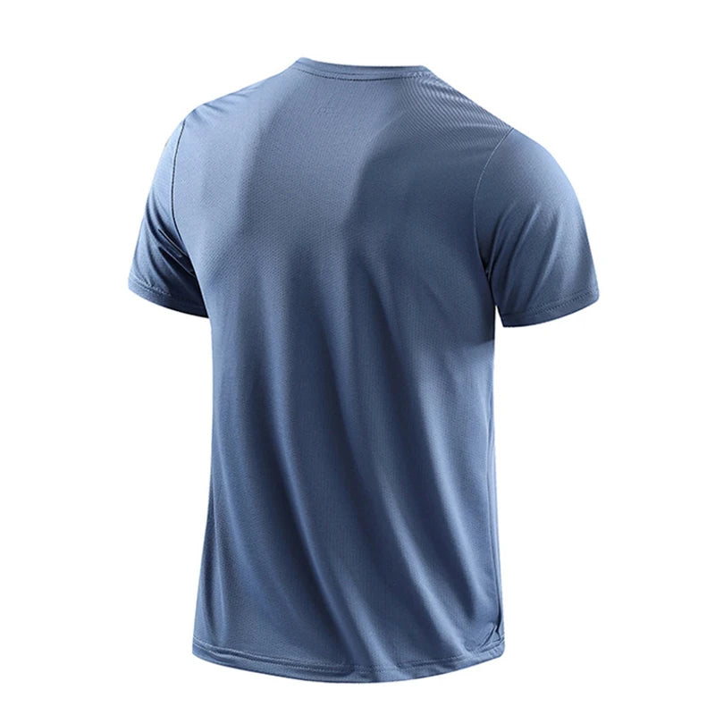 CHRLCK hommes course séchage rapide T-shirts respirant randonnée pêche T-shirts élasticité douce Sports de plein air chemise courte été