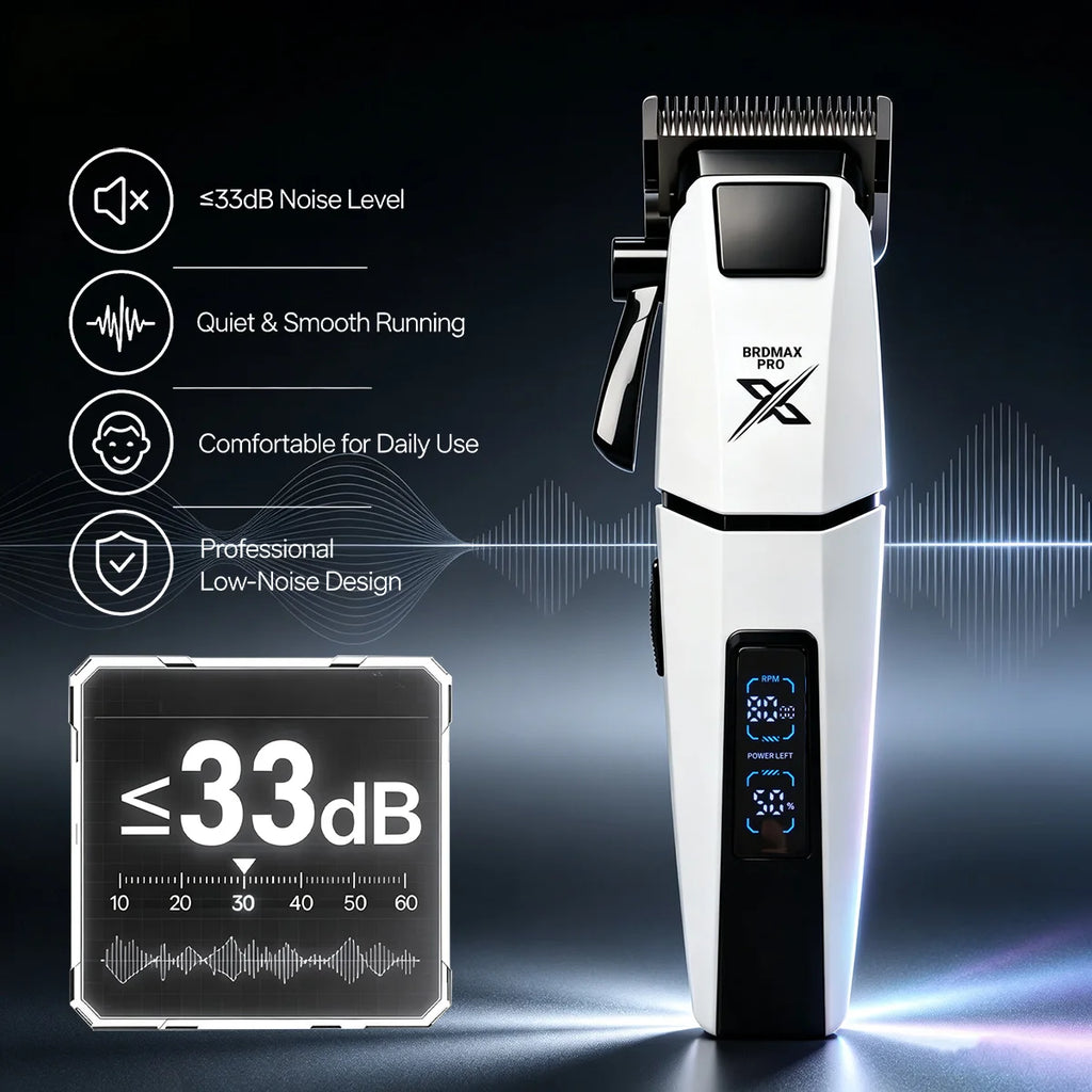 Tondeuse à cheveux professionnelle BRDMAX PRO DRM105, moteur silencieux 8000 tr/min, tondeuse à cheveux pour hommes, machine de coupe de cheveux électrique pour salon