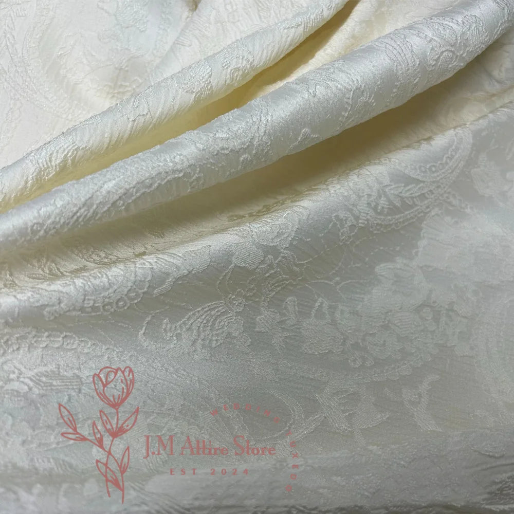 Costume 2 pièces Haute Couture pour hommes, ensemble veste et pantalon en Jacquard blanc exquis pour mariés de mariage, Cocktail, bal de promo, smoking formel