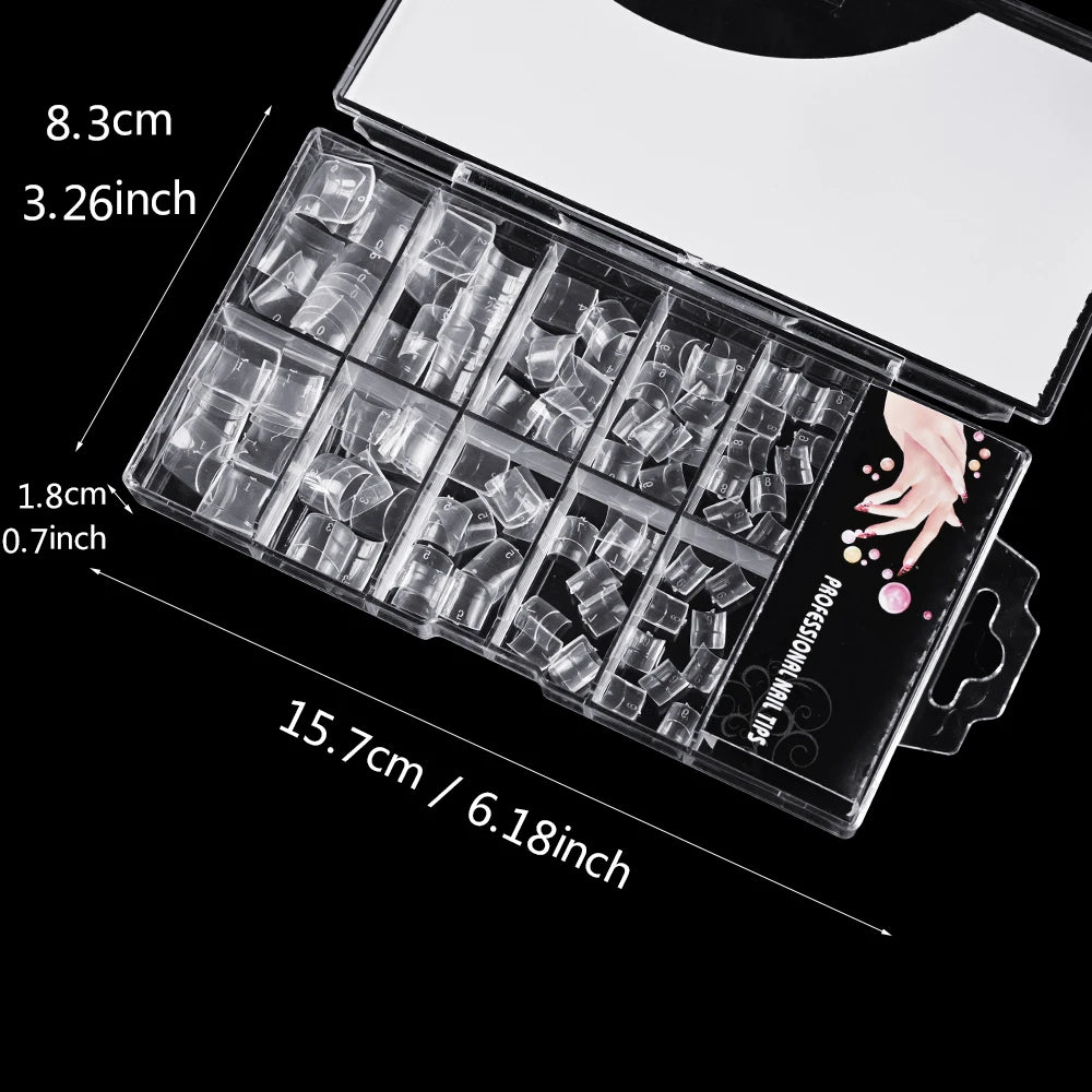 100 pièces clair court carré ongles conseils demi couverture Gel doux français faux ongles pointe artificielle acrylique press-ons pour Extension d'ongle bricolage