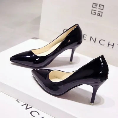 Escarpins à Talons Hauts en Cuir Verni pour Femme, Chaussures de Mariage à Talons Fins, Sexy, Pointues, Taille 44, Nouvelle Collection