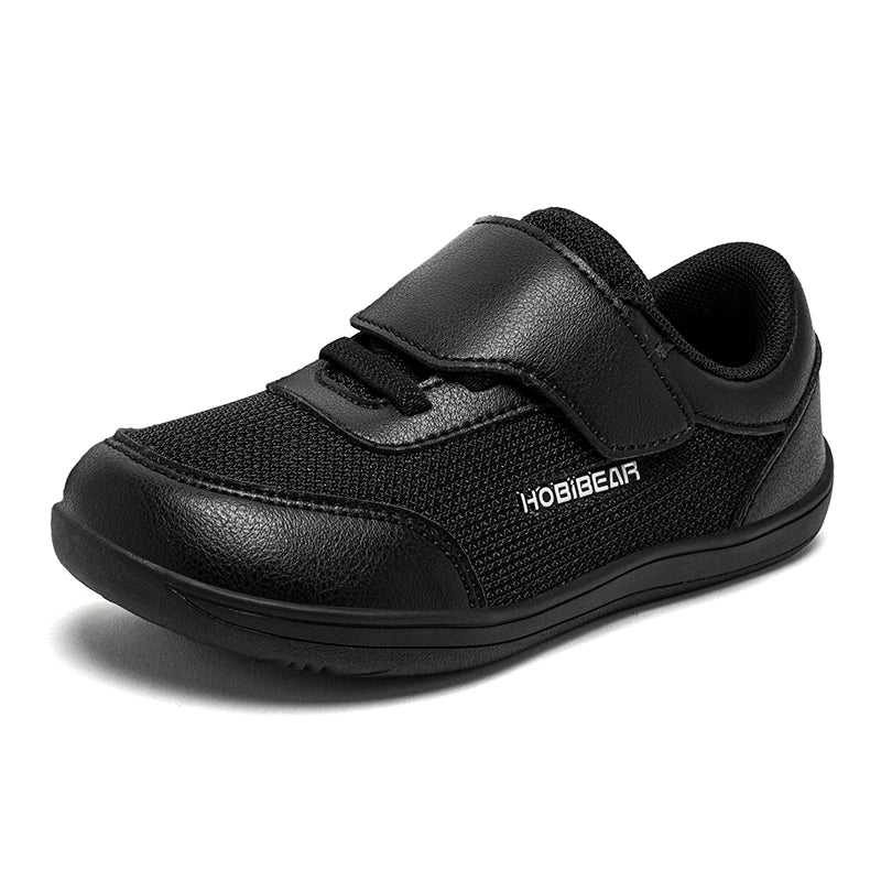 HOBIBEAR chaussures pieds nus à bout large enfants minimaliste crochet boucle espadrilles décontractées maille respirant zéro chute chaussures