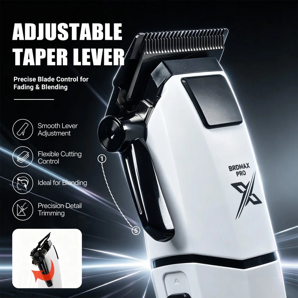 Tondeuse à cheveux professionnelle BRDMAX PRO DRM105, moteur silencieux 8000 tr/min, tondeuse à cheveux pour hommes, machine de coupe de cheveux électrique pour salon
