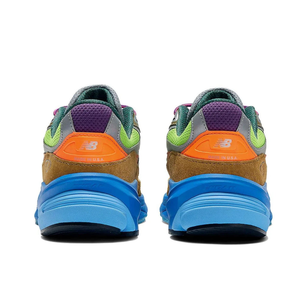 New Balance NB 990 V6 Chaussures de course unisexes basses marron/vert fluo