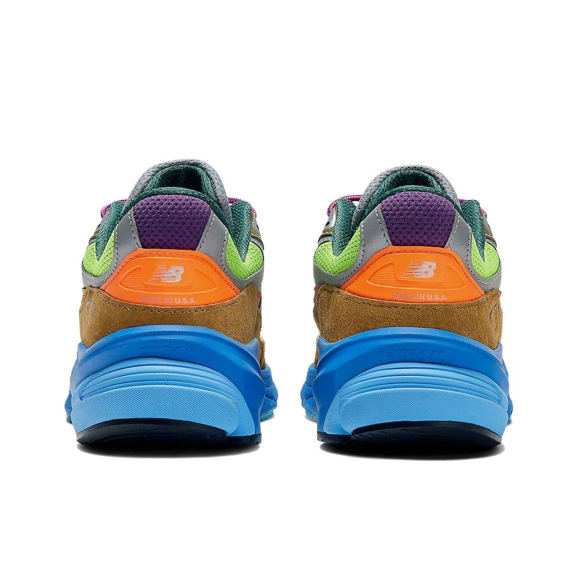 New Balance NB 990 V6 Chaussures de course unisexes basses marron/vert fluo
