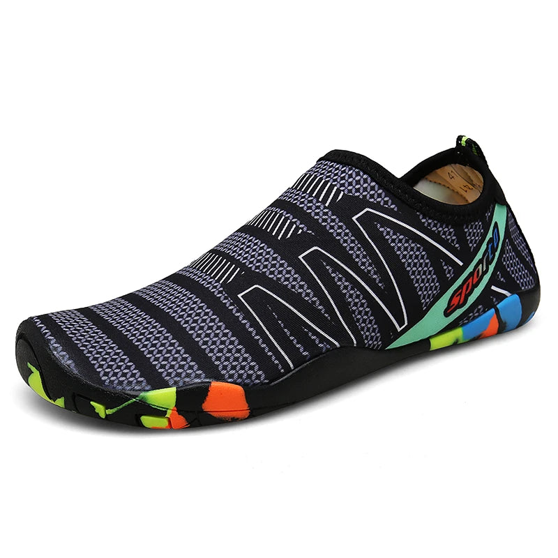 Chaussures d'eau de plage à séchage rapide, pantoufles d'eau unisexes pour natation, pieds nus, surf en amont, baskets légères pour bord de mer, été