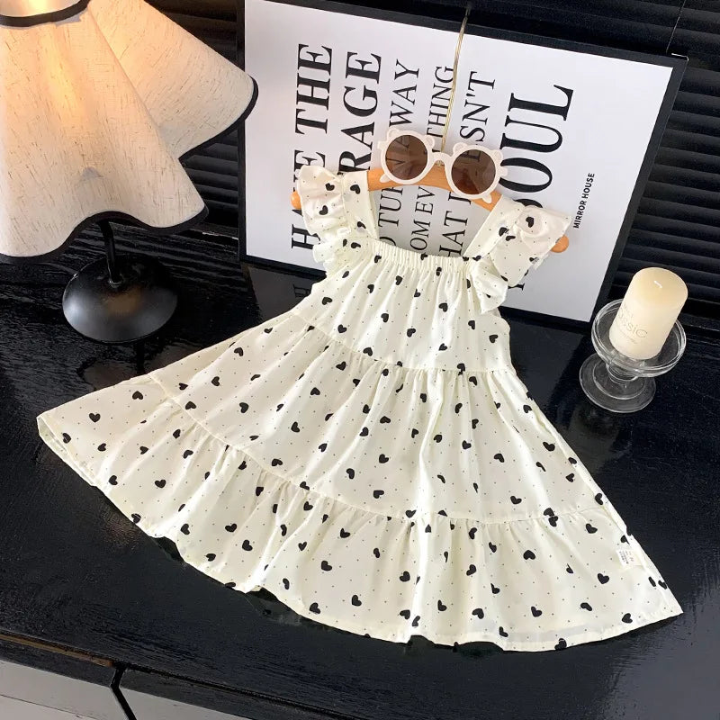 Robe d'été 2026 pour filles à manches volantées, robes de princesse imprimées à volants pour enfants de 1 à 12 ans, vêtements de vacances