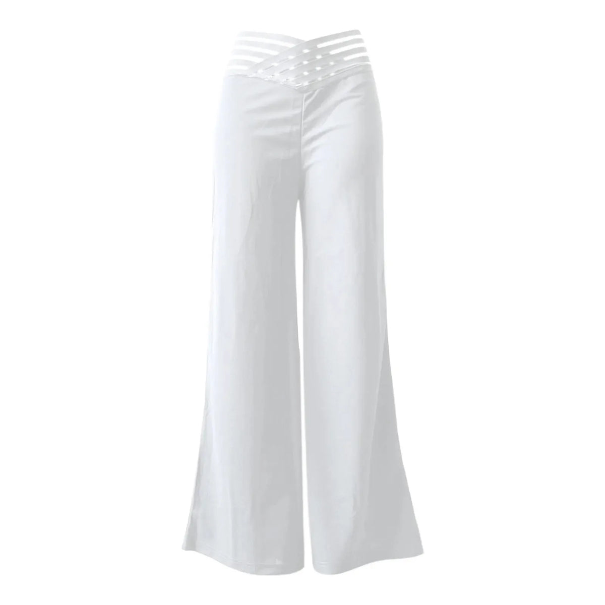 Pantalon évasé à jambes larges pour femmes, décontracté, croisé, Patch en maille transparente, taille haute, Streetwear Y2k, pantalon de travail élégant, automne