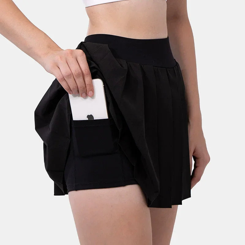 Jupes d'été sexy à bandage latéral pour femmes, mini-jupe élastique taille haute avec short intégré, style club, coupe trapèze, jupes de tennis ajustées pour femmes