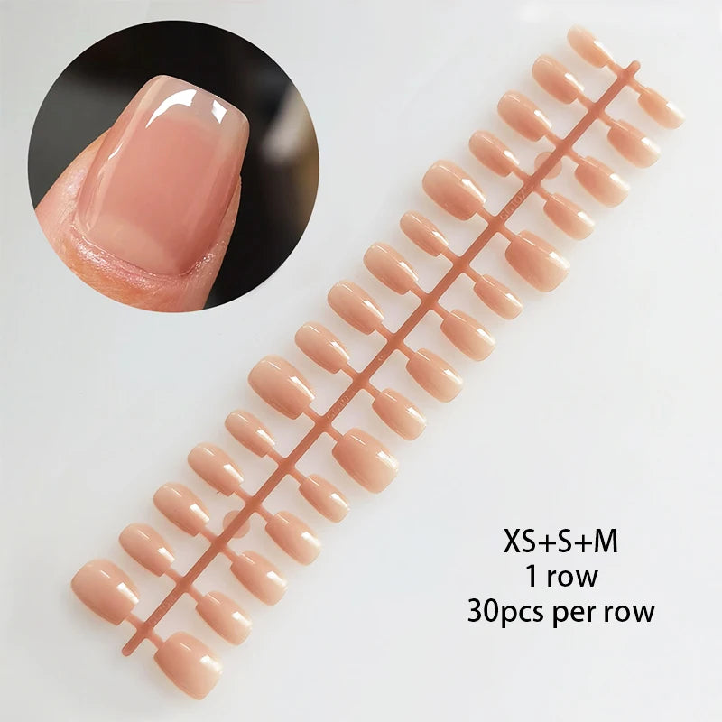 24 pièces/ensemble blanc français presse sur faux ongles couverture complète artificielle portable ongles conseils de beauté nu français blanc faux ongles Art
