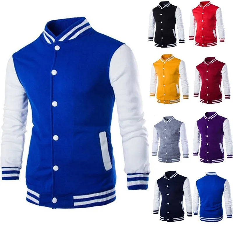 Manteau de Baseball pour hommes, coupe cintrée, personnalisé, décontracté, veste de sport, nouveau imprimé, col montant, Cardigan, vêtements d'extérieur, 2023