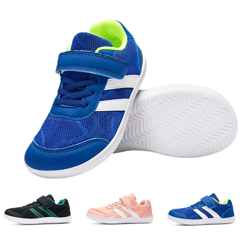 Chaussures minimalistes pieds nus pour enfants (petits/grands), baskets larges à talon plat pour garçons/filles, chaussures de marche et de skate