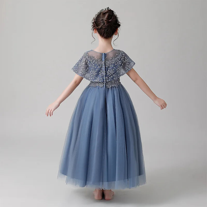 Robe de princesse bouffante pour filles, longue robe de soirée brodée, vêtements de bal de vacances pour filles, pour Eid, 2025