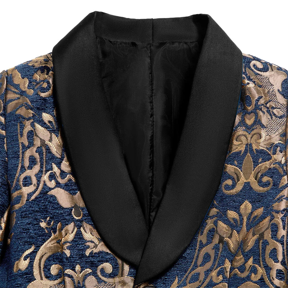 Ensemble de costume brodé doré pour tout-petits, veste, pantalon, nœud papillon, smoking formel, porte-anneau, taille réglable, costumes de 3 à 14 ans