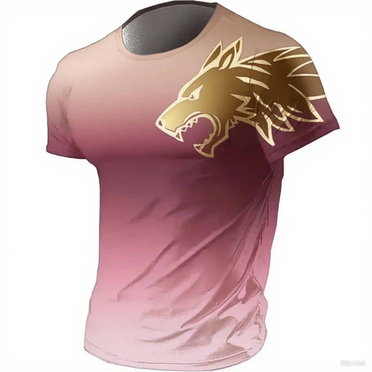 T-shirts pour hommes fitness vêtements de sport 2024 été Vintage hommes 3d imprimé séchage rapide dégradé T-shirt Animal loup à manches courtes