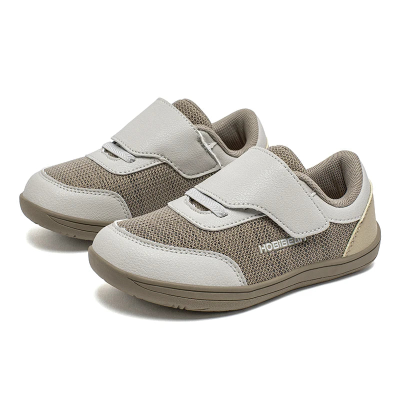 HOBIBEAR chaussures pieds nus à bout large enfants minimaliste crochet boucle espadrilles décontractées maille respirant zéro chute chaussures