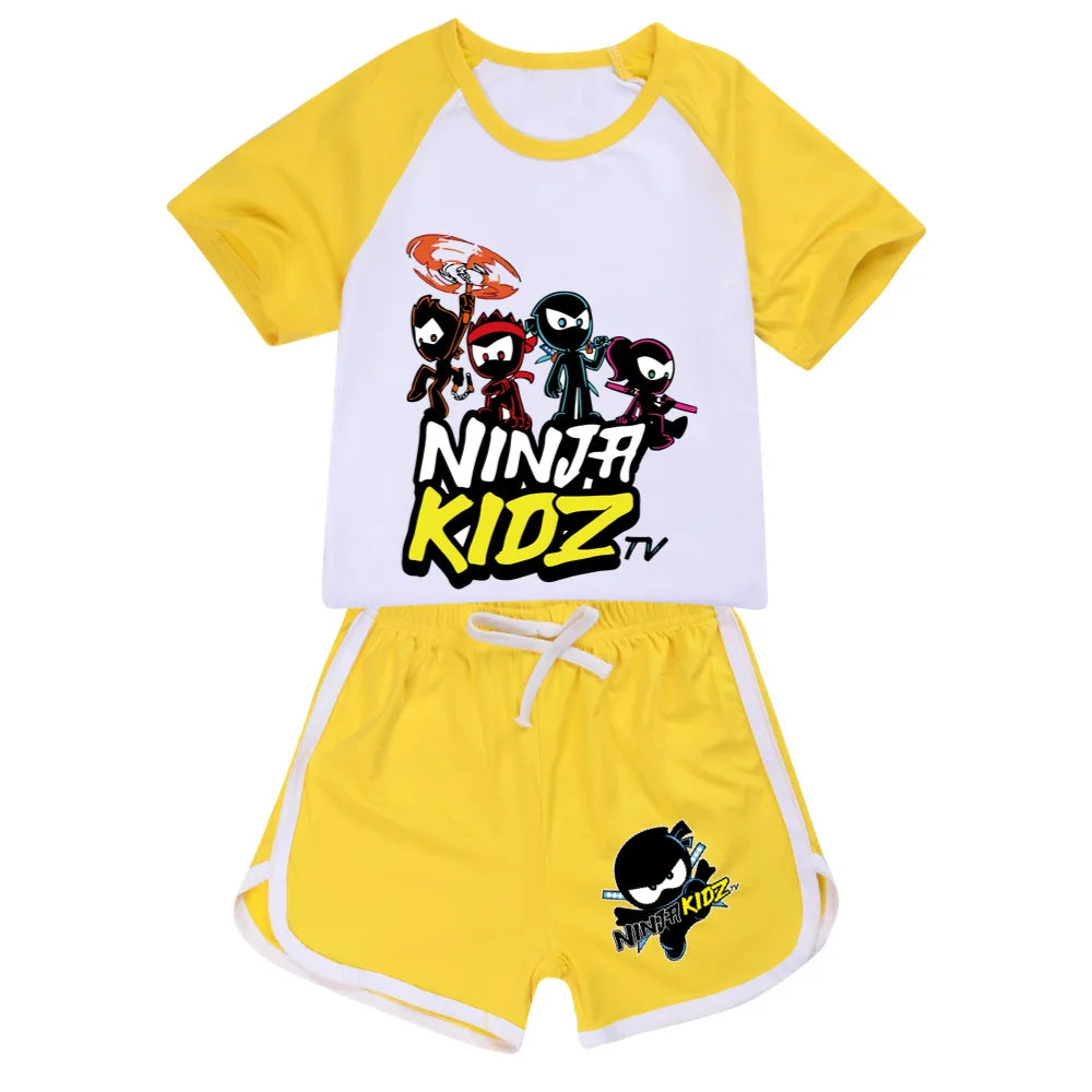 Ninja Kidz enfants vêtements coton Sport survêtements T-shirts sweat costume dessin animé motif ensemble adolescent bébé garçons filles vêtements