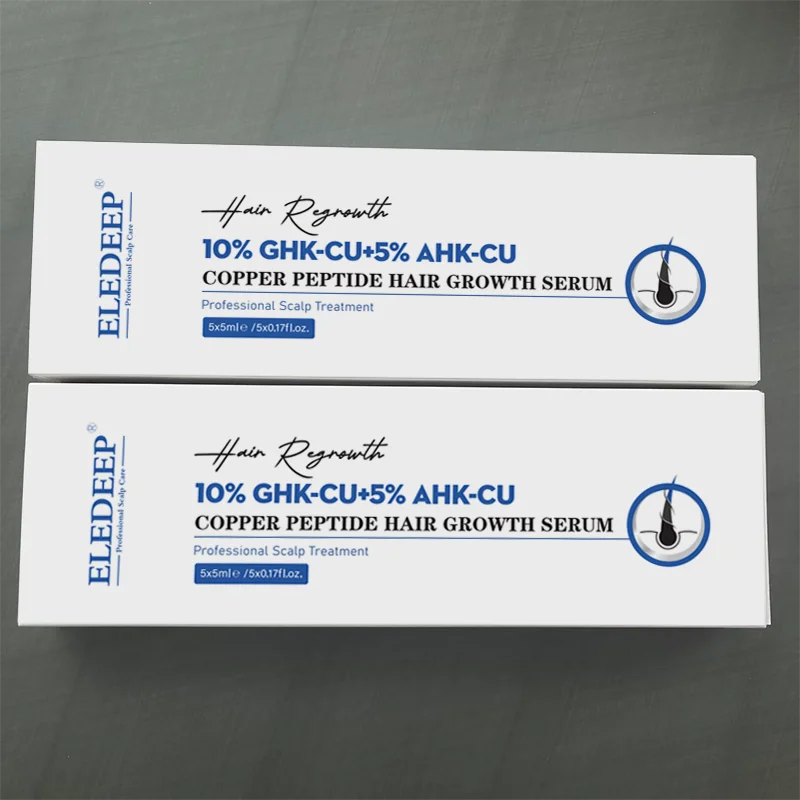 Sérum de croissance capillaire au cuivre bleu B, 10% GHK-CU, 5% AHK-CU, anti-chute de cheveux, nourrissant le cuir chevelu, renforce les racines des cheveux, booster capillaire