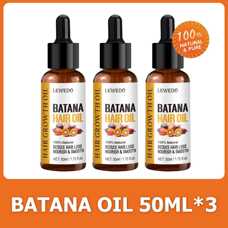 Lewedo Naturals huile de Batana croissance rapide des cheveux pour hommes femmes huile de Batana Pure nourrir les cheveux brillants soins capillaires sains Anti perte de cheveux