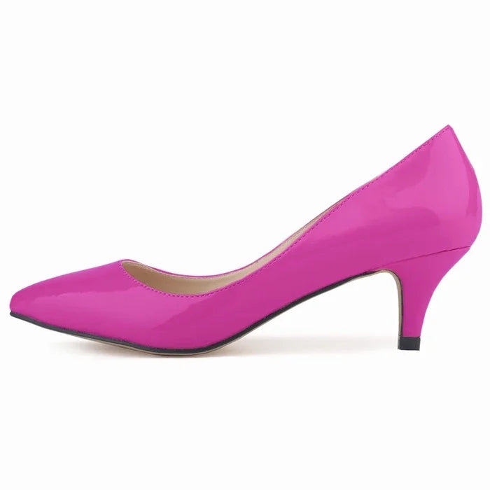 LOSLANDIFEN classique Sexy bout pointu 5 cm bas Med chaton talons hauts femmes pompes chaussures printemps marque Design robe chaussures de mariage