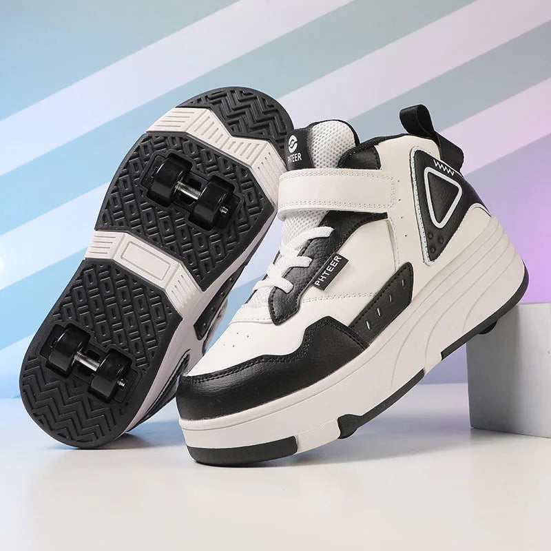 Chaussures de patins à roulettes pour enfants, baskets d'automne à 4 roues, mode sport décontractée, jouet, cadeau d'anniversaire, jeux pour garçons et filles