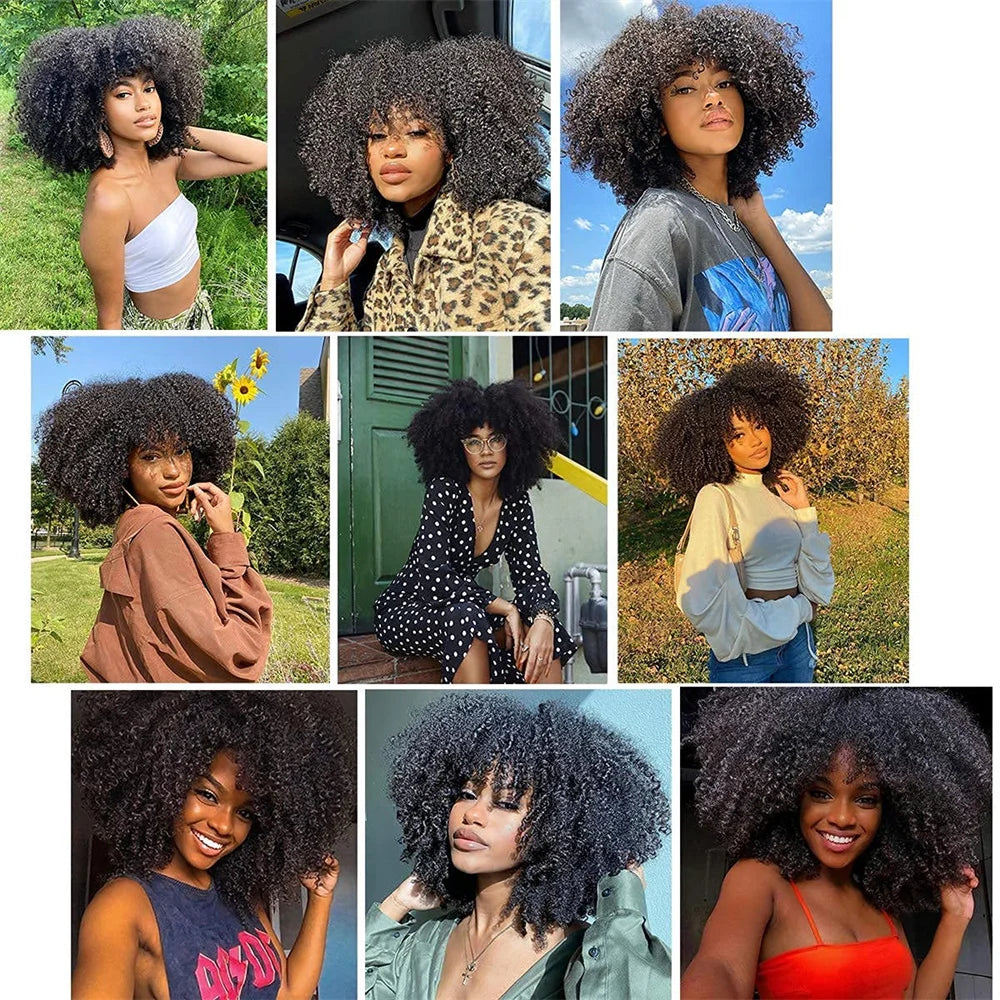 Mèches mongoliennes naturelles Remy crépues et bouclées afro, extensions de cheveux à double trame, document naturel, extrémité complète, 1/3 pièces par lot, 100g/pièce