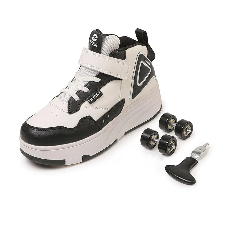 Chaussures de patins à roulettes pour enfants, baskets d'automne à 4 roues, mode sport décontractée, jouet, cadeau d'anniversaire, jeux pour garçons et filles