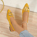 Chaussures plates françaises en métal à bout pointu, sandales Baotou, chaussures simples à bouche peu profonde, style étranger, célébrité d'internet explosive