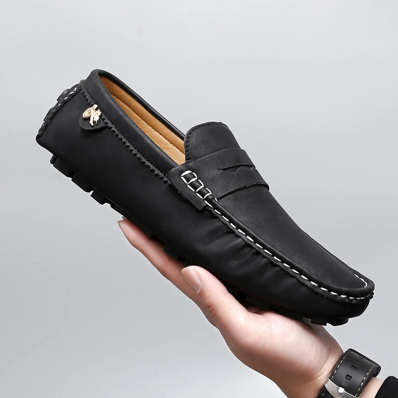 Mocassins souples décontractés de luxe pour hommes, chaussures de conduite, chaussures d'affaires, automne, hiver, haute qualité, nouveauté, 2024
