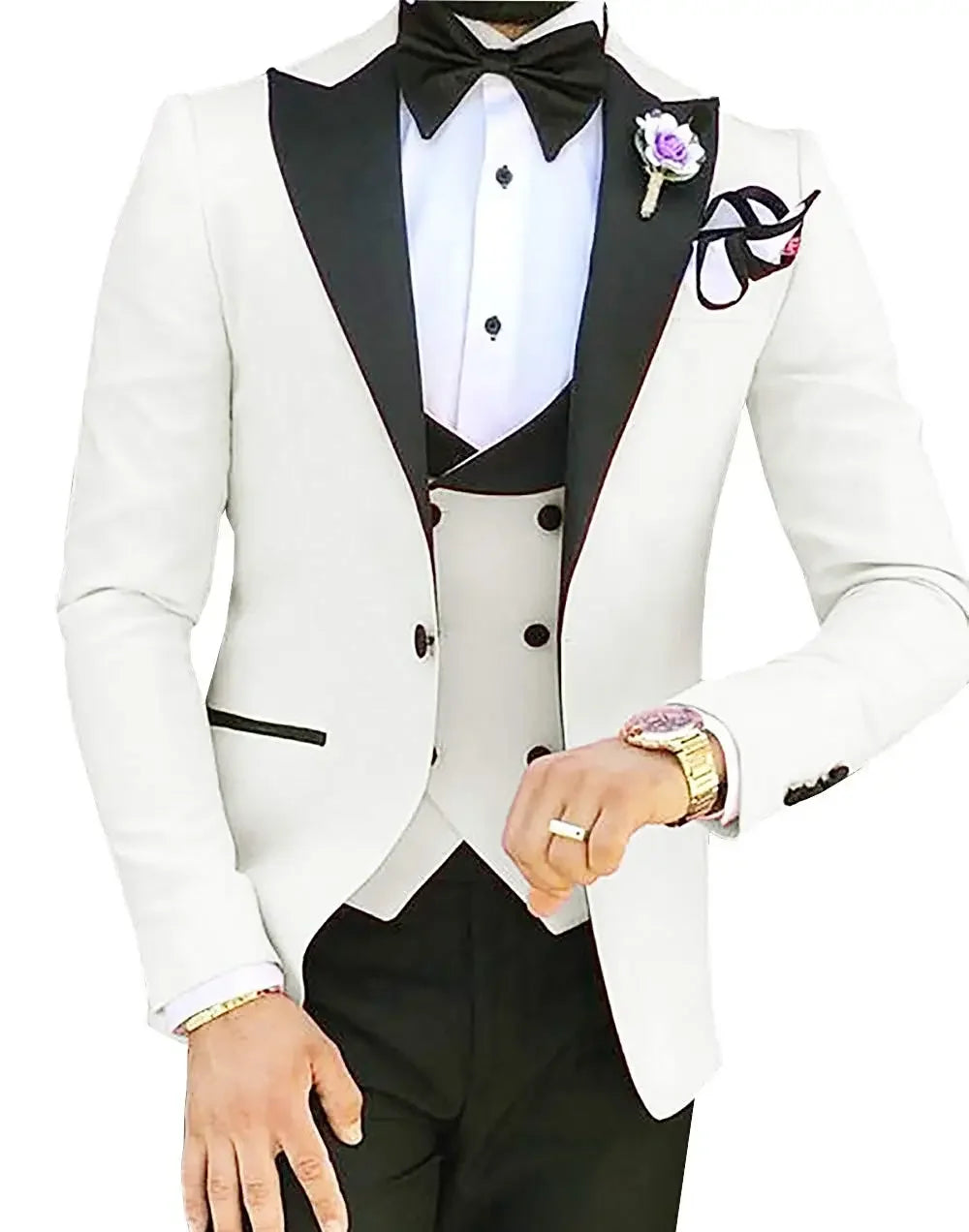 2024 hommes 3 pièces costumes pour hommes sur mesure marié garçons d'honneur Tuxedos mariage hommes costume Terno Masculino (veste + pantalon + gilet)