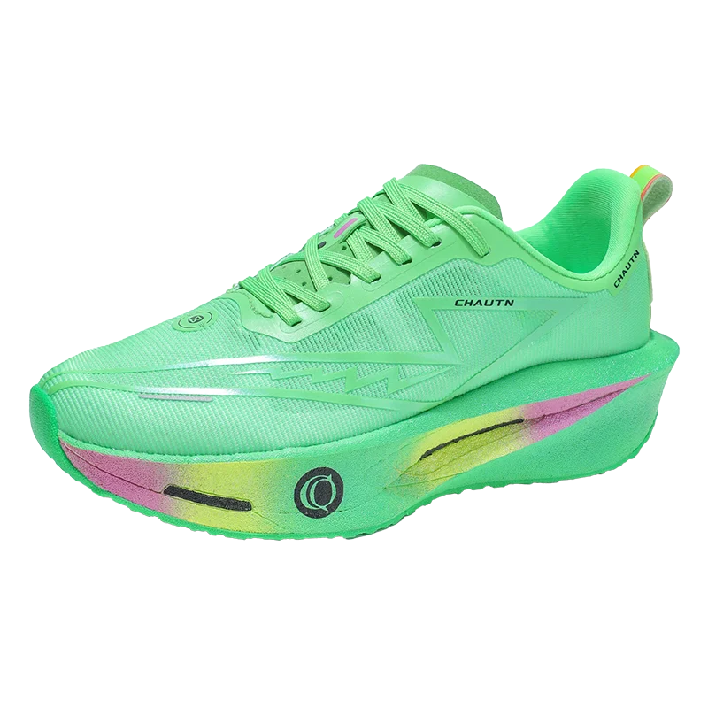 Chaussures de course respirantes à semelle épaisse avec plaque en carbone pour hommes, baskets unisexes assorties pour couples, idéales pour le jogging quotidien, professionnelles
